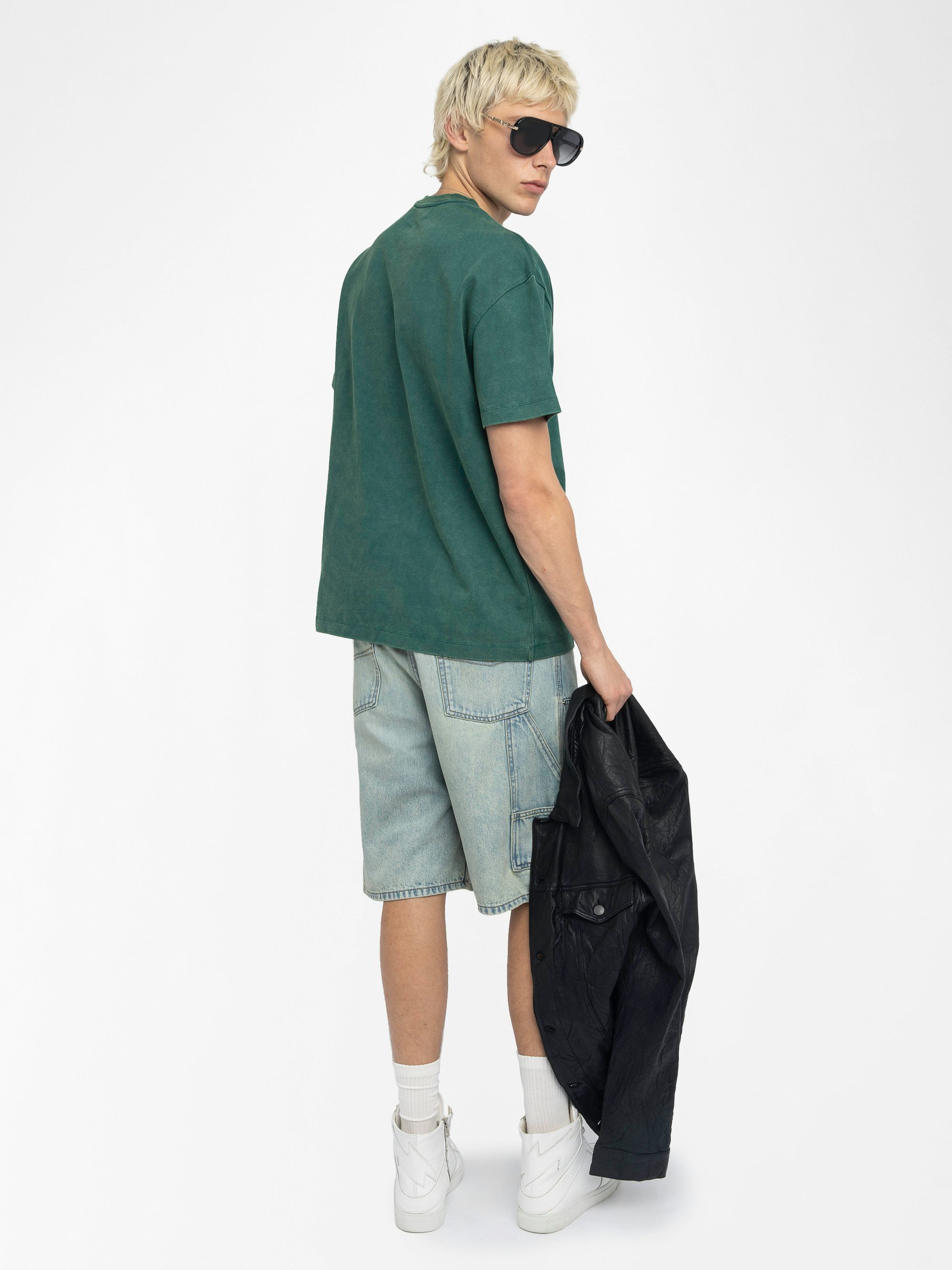 Teddy T-shirt - Oversized short-sleeved T-shirt with print and studs on the front.